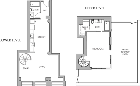 Floor plan for studio, 1 bath, 1070 sqft